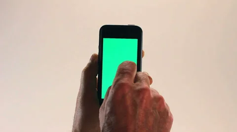 SMARTPHONE WITH GREENSCREEN HAND GESTURES Stock Footage 35349964