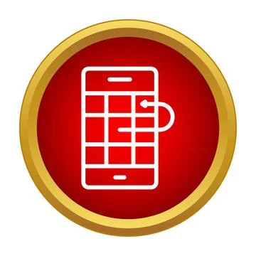 Smartphone with grid interface and back arrow icon Illustrazione stock
