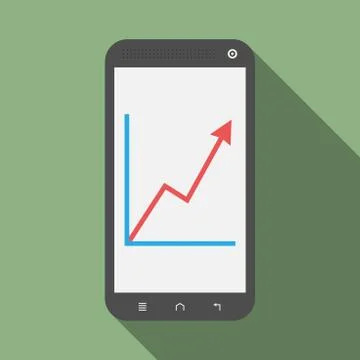 Smartphone with growth graph Stock Illustration