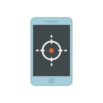 Smartphone gyroscope icon flat vector. Phone accelerometer Stock Illustration