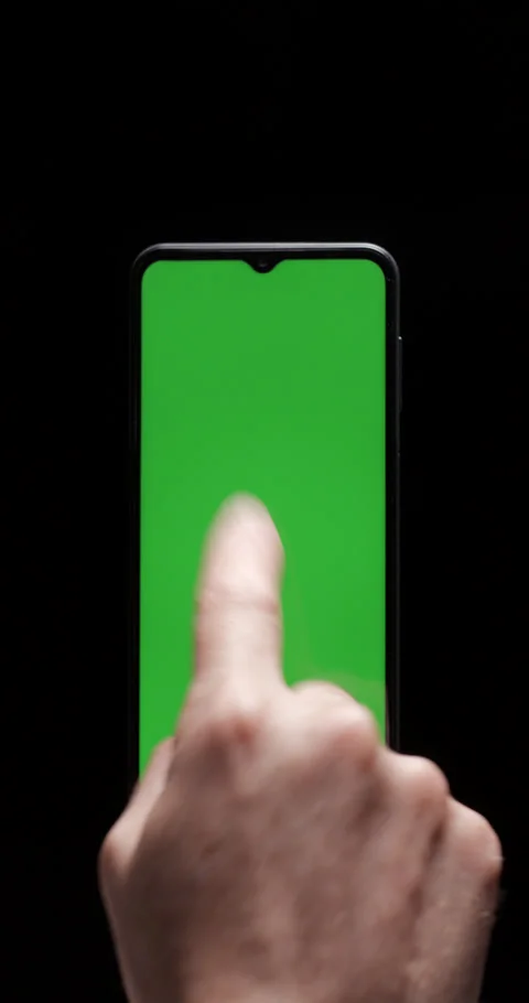 Smartphone hand gestures with green screen, vertical view Vídeo Stock 280523175