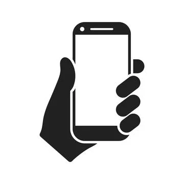 Smartphone in hand icon in flat style. Stock Illustration
