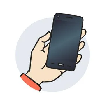Smartphone in hand Stock Illustration