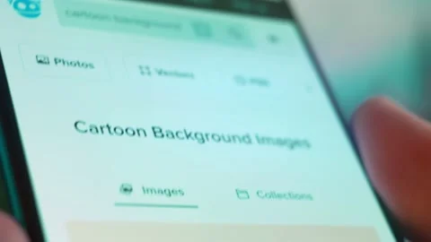 Smartphone in hand, I'm looking for information on the internet about cartoon Video stock 230948240