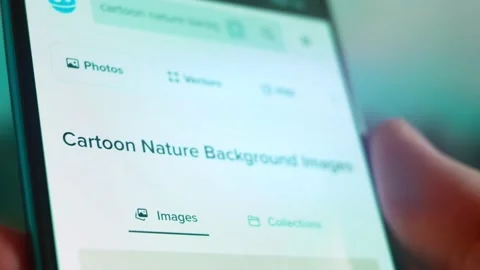 Smartphone in hand, I'm looking for information on the internet about cartoon Video stock 230948262