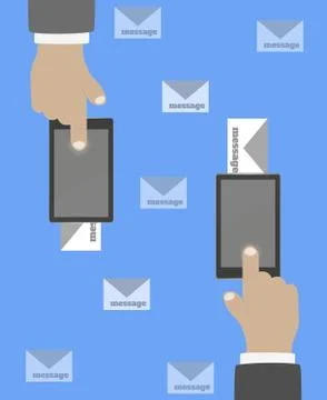 Smartphone in hand mail Stock Illustration