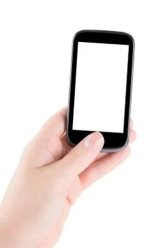 Smartphone in hand Stock Photos