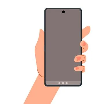 Smartphone in hand with the screen off. Stock Illustration