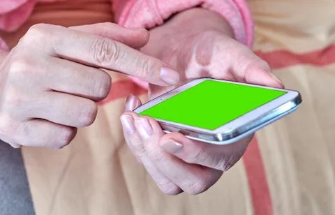 Smartphone in hands 스톡 사진