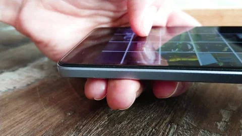 Smartphone in the hands. Texting a message, soft focus background Stock Footage 149189590