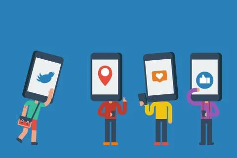 Smartphone head human Stock-Illustration