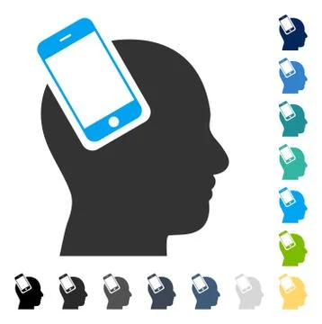 Smartphone Head Integration Vector Icon Illustrazione stock