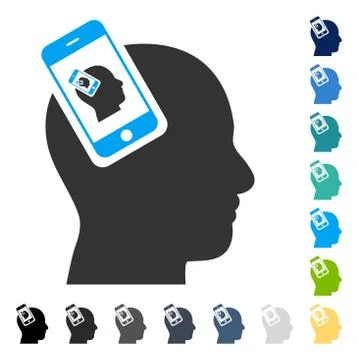 Smartphone Head Plugin Recursion Vector Icon Stock Illustration