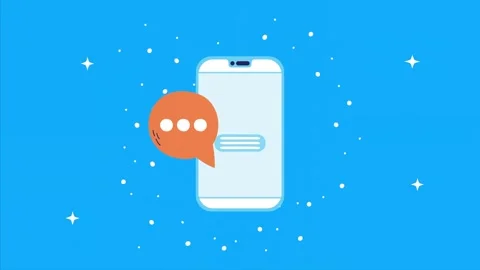 Smartphone with heart and message bubbles animated on a blue background, re.. Stock-Footage 333721835