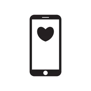 Smartphone with heart Stock Illustration