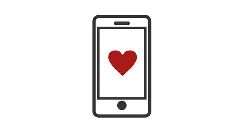 Smartphone with a Heart. Stock Illustration