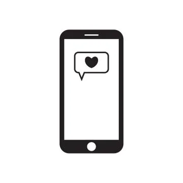 Smartphone with heart message Stock Illustration