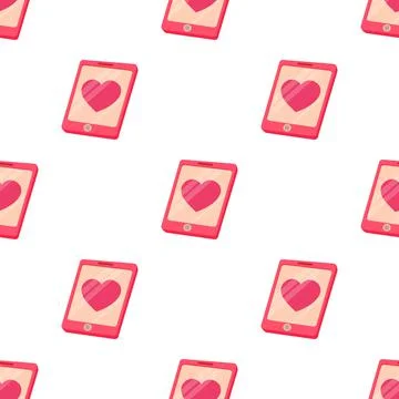 Smartphone with heart pattern seamless vector イラスト素材