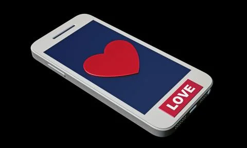 Smartphone with heart on the screen Stock Illustration