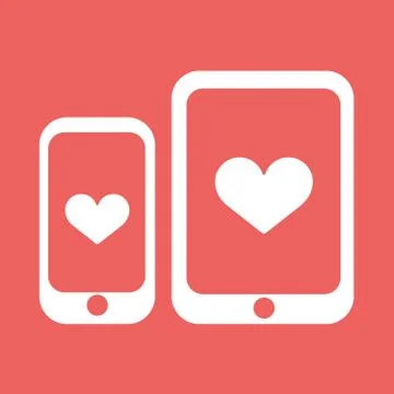 Smartphone with heart vector icon Stock Illustration