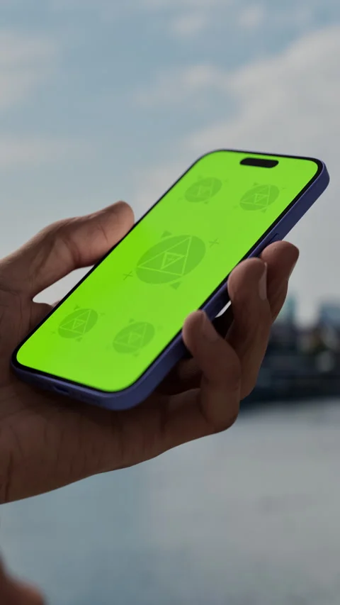 A smartphone is held in a modern apartment Stock Footage 293728398