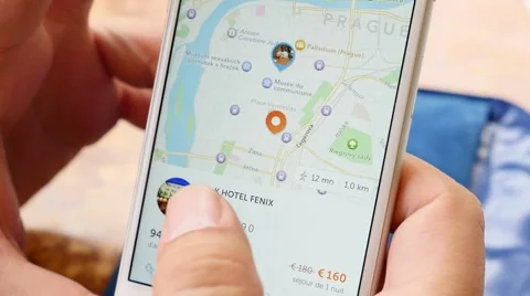 Smartphone help us to find our way through the city Stock Footage 58606624