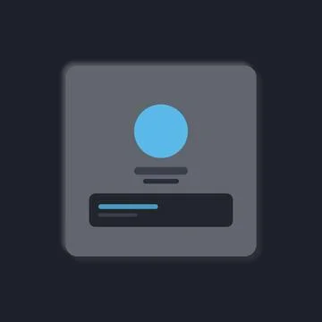 Smartphone home button interface with light blue button Stock Illustration