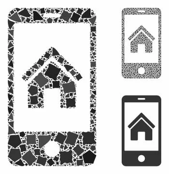 Smartphone homepage Mosaic Icon of Bumpy Items Illustrazione stock