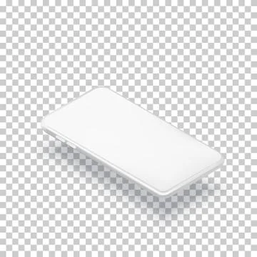 Smartphone horizontal mockup design template. Vector realistic 3d isometric i Illustrazione stock