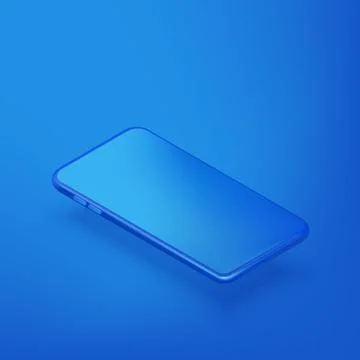 Smartphone horizontal mockup design template. Vector realistic 3d isometric i Illustrazione stock