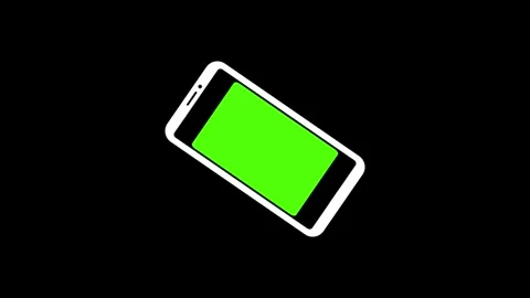 Smartphone icon animation with green screen display rotating between portra.. Stock Footage 329145124