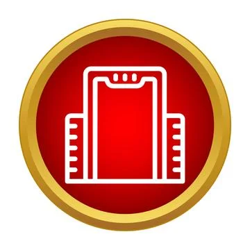 Smartphone icon with app case on red background Stock Illustration