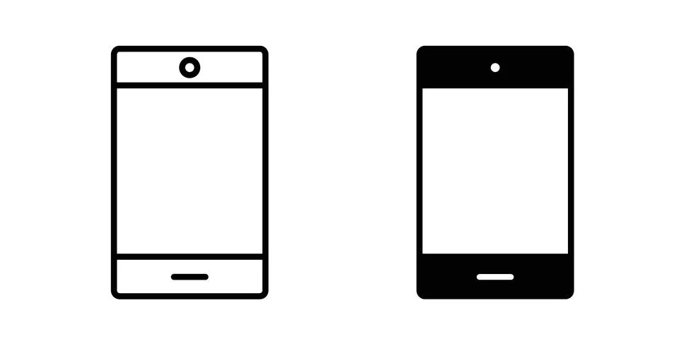 Smartphone icon black vector isolated on white Stock Illustration