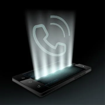 Smartphone with icon the call. 스톡 일러스트