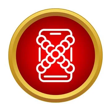 Smartphone icon with chains restricting access Stock Illustration