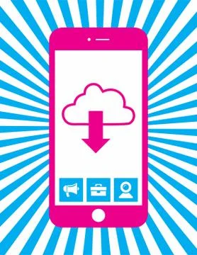 Smartphone icon, cloud data iocn Stock Illustration