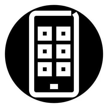 Smartphone icon displaying application grid on a screen Illustrazione stock