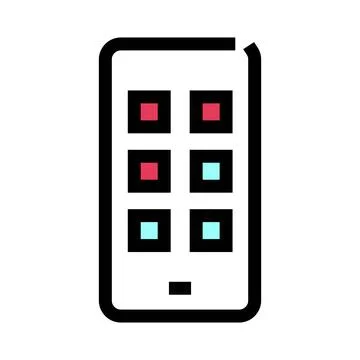 Smartphone icon displaying application interface with apps Stock Illustration