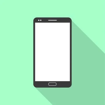 Smartphone icon in a flat design style with a colored background Stock Illustration