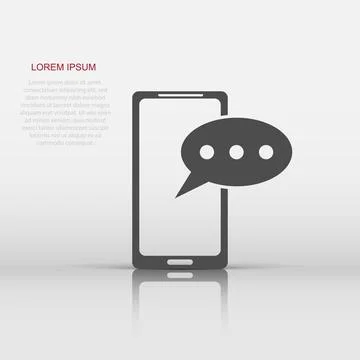 Smartphone icon in flat style. Mobile phone message illustration pictogram... Stock Illustration
