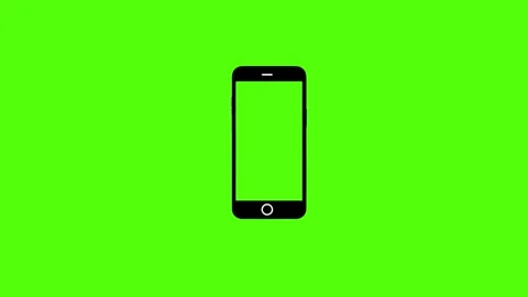 Smartphone icon with green screen on green background Stock Footage 287340782