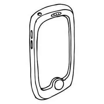 Smartphone icon. Hand drawn smartphone. Stock Illustration