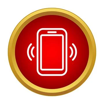 Smartphone icon indicating incoming call or vibrating notification Stock Illustration