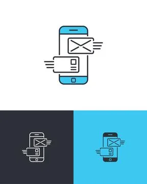 Smartphone Icon with Mail Stock-Illustration