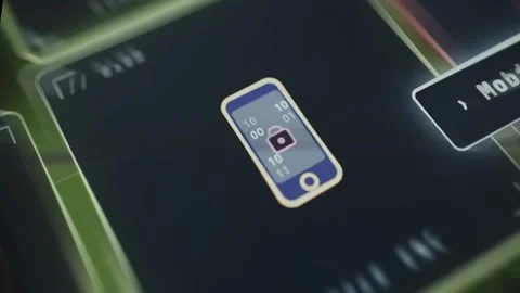 Smartphone icon with a padlock and binary code representing Mobile encryption 스톡 동영상 335465077