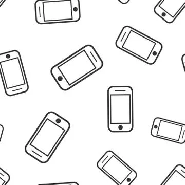 Smartphone icon seamless pattern background. Phone handset vector illustratio Stock Illustration