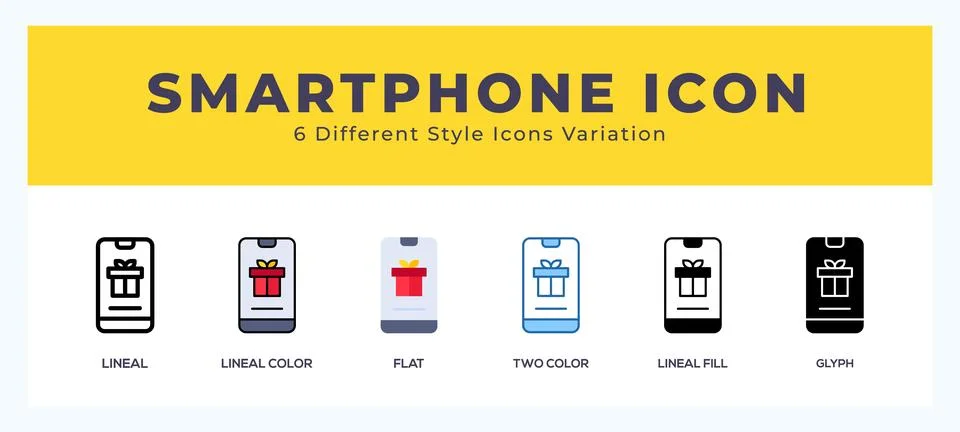 Smartphone icon set. Design elements for logo 스톡 일러스트