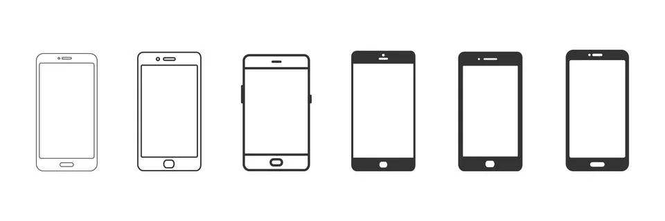 Smartphone icon set. Stock Illustration