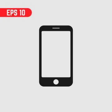 Smartphone icon. Simple vector illustration on gray background. EPS 10 Stock Illustration