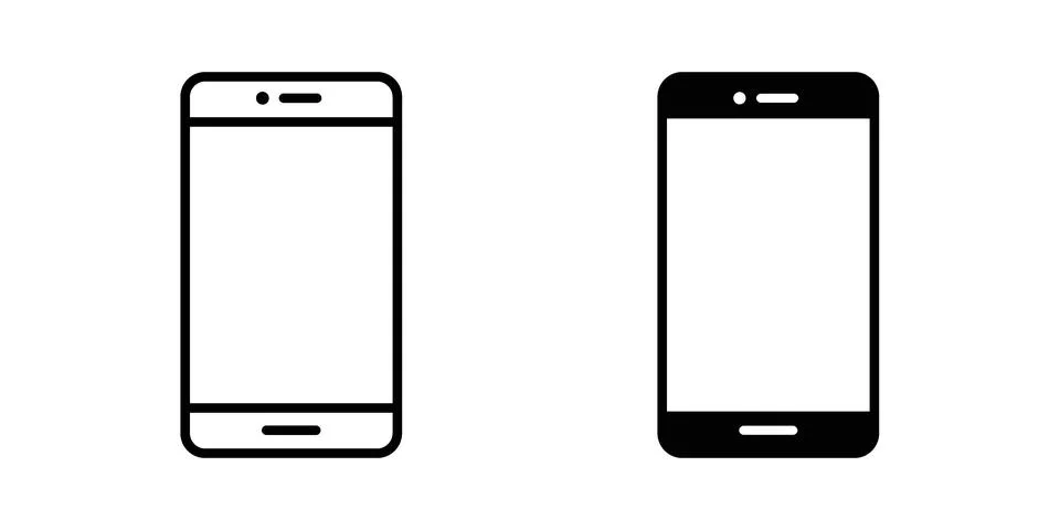 Smartphone icon symbol  illustration bundle in black colour Stock Illustration
